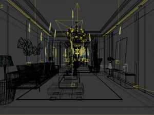 stylish avant-garde living room design 04 3D Model