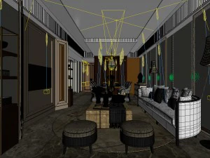 stylish avant-garde living room design 05 3D Model