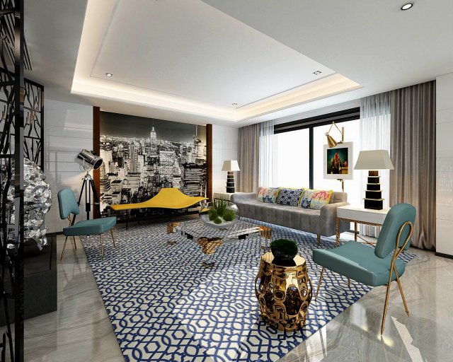stylish avant-garde living room design 06 Modello 3D .c4d .max .obj .3ds .fbx .stl .blend 