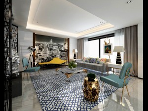 stylish avant-garde living room design 06 3D Model