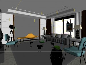 stylish avant-garde living room design 06 Modello 3D