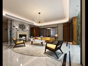 stylish avant-garde living room design 07 3D Model