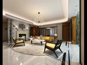 elegante soggiorno dal design d'avanguardia 07 Modello 3D