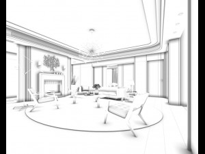 stylish avant-garde living room design 07 3D 模型