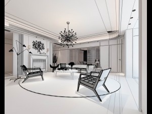 stylish avant-garde living room design 07 3D 模型