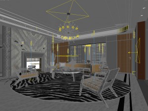 stylish avant-garde living room design 07 3D 模型
