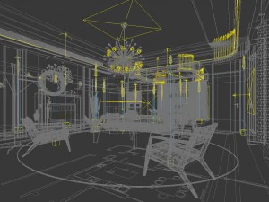 stylish avant-garde living room design 07 3D Model