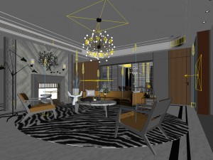 stylish avant-garde living room design 07 3D 模型