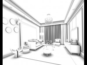 stylish avant-garde living room design 08 3D Модель