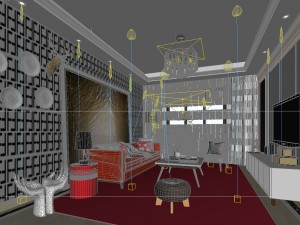 stylish avant-garde living room design 08 3D Модель
