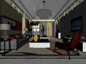 stylish avant-garde living room design 10 3D 모델