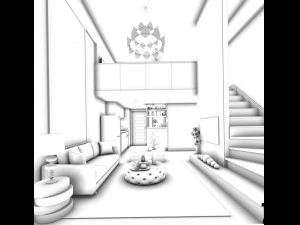 elegante soggiorno dal design d'avanguardia 11 Modello 3D