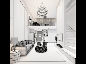 stylish avant-garde living room design 11 3D Модель