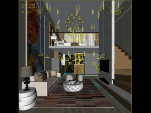 elegante soggiorno dal design d'avanguardia 11 Modello 3D