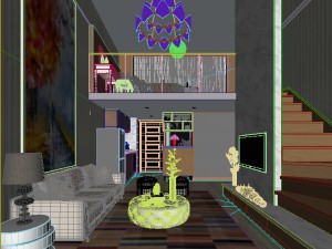 stylish avant-garde living room design 11 3D Модель