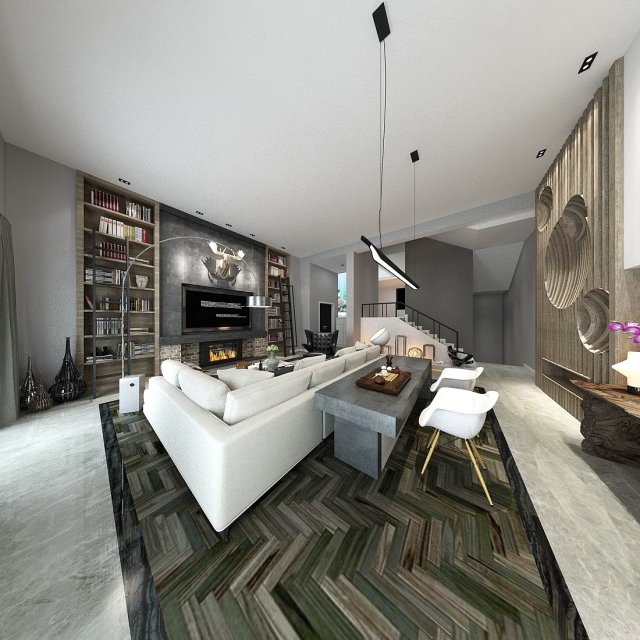 stylish avant-garde living room design 12 3Dモデル .c4d .max .obj .3ds .fbx .stl .blend 