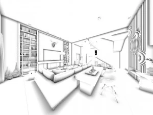 stylish avant-garde living room design 12 3D Model