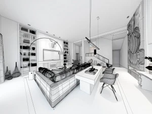 stylish avant-garde living room design 12 3D Model