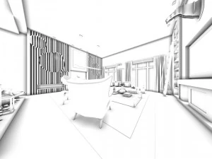 stylish avant-garde living room design 12 3D Model