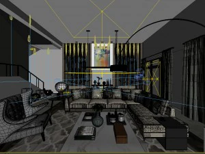 stylish avant-garde living room design 12 3D Model