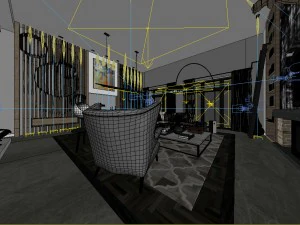 stylish avant-garde living room design 12 3D Model