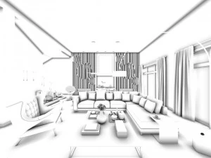 stylish avant-garde living room design 12 3D Model
