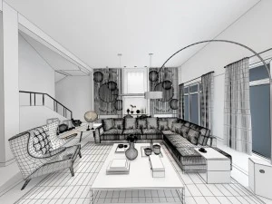 stylish avant-garde living room design 12 3D Model
