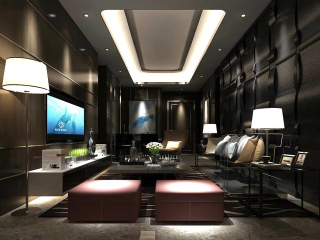stylish avant-garde living room design 13 3D Model .c4d .max .obj .3ds .fbx .stl .blend 