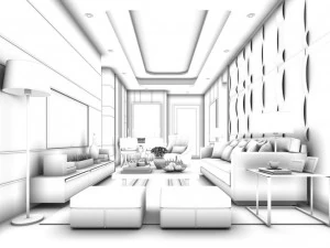 stylish avant-garde living room design 13 3D Model
