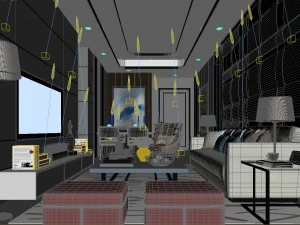 stylish avant-garde living room design 13 3D Model