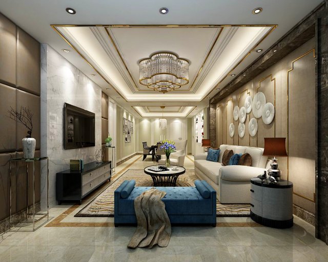stylish avant-garde living room design 14 Modèle 3D .c4d .max .obj .3ds .fbx .stl .blend 