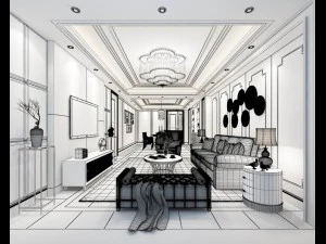 stylish avant-garde living room design 14 3D Model