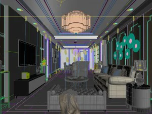 stylish avant-garde living room design 14 3D Model