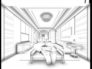 stylish avant-garde living room design 15 3D Модель