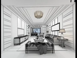 stylish avant-garde living room design 15 3D Model