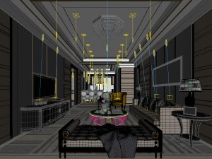 stylish avant-garde living room design 15 3D Модель