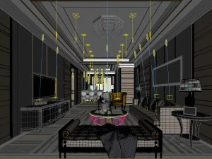 stylish avant-garde living room design 15 3D Model