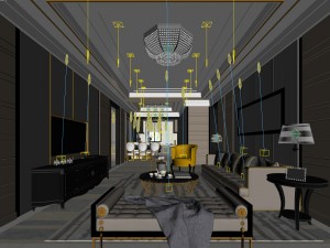 stylish avant-garde living room design 15 3D Модель