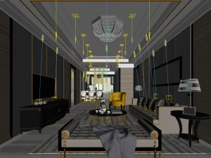 stylish avant-garde living room design 15 3D Model