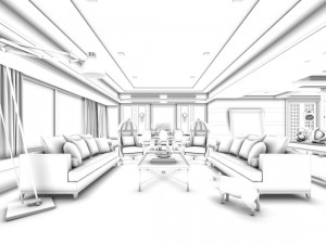 stylish avant-garde living room design 16 3D-Modell