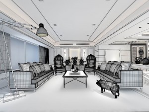 stylish avant-garde living room design 16 3D-Modell