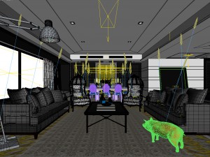 stylish avant-garde living room design 16 3D-Modell