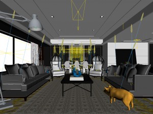 stylish avant-garde living room design 16 3D-Modell