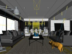 stylish avant-garde living room design 16 3D Model