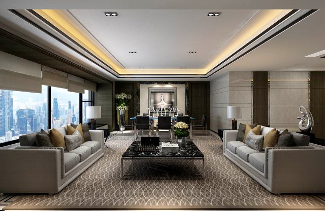 stylish avant-garde living room design 17 Model 3D .c4d .max .obj .3ds .fbx .stl .blend 
