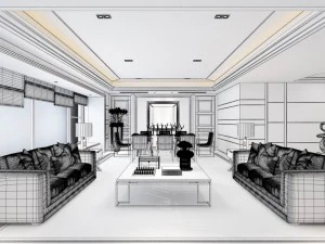 stylish avant-garde living room design 17 3D Model