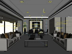 stylish avant-garde living room design 17 3D Model