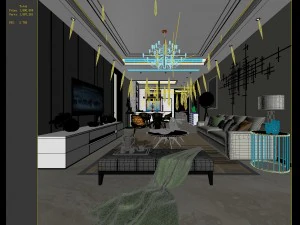 stylish avant-garde living room design 18 3D Model