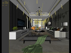 stylish avant-garde living room design 18 3D Model