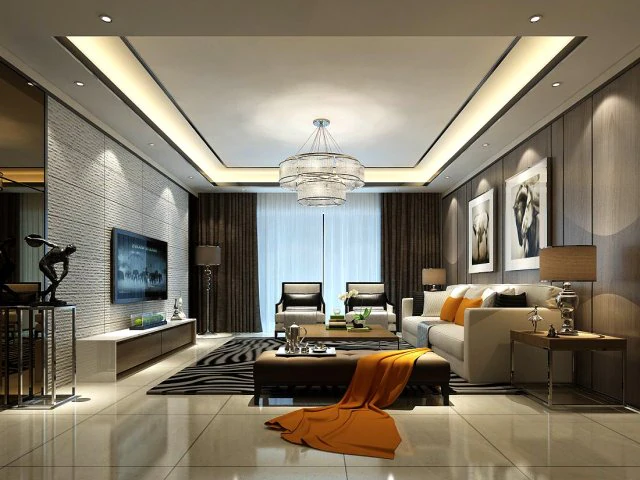 stylish avant-garde living room design 19 3D Model .c4d .max .obj .3ds .fbx .stl .blend
